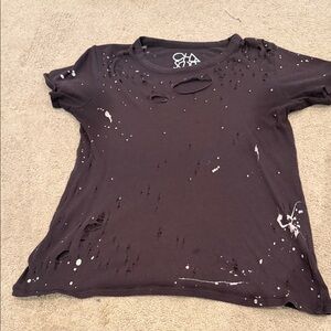 Distressed Black T-Shirt chasor xs